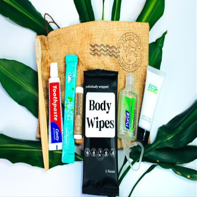 Traveler Box - Travel Toiletry Kit with TSA Approved Essentials, 8-Piece Set & Reusable Bag