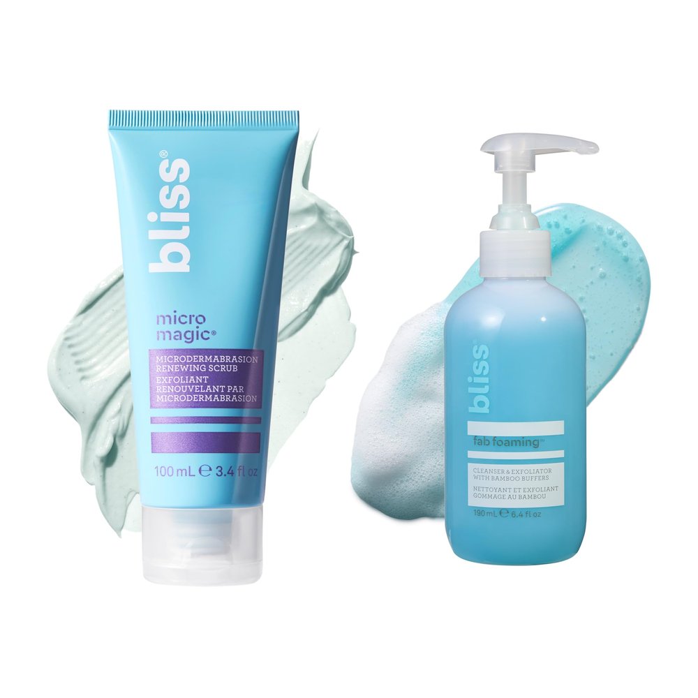 Bliss Micro Magic Scrub & Fab Foaming Cleanser Exfoliating Duo - Non-Greasy