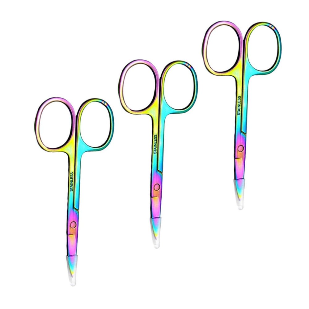 Baluue 3pcs Professional Eyebrow Scissors Mens Brow Shaping Scissors Brow Trimming Tool