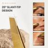 Beauty Power Professional Tweezers in Case - Slant, Durable Lightweight German Stainless Steel, Ultra Precision Tweezers for Eyebrows, Facial Hair, Chin, and Ingrown Hair Removal - Gift (Gold) view 3