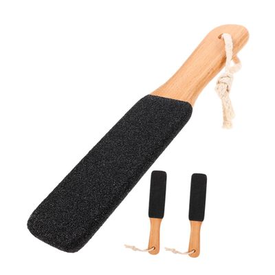 ELAYARD 3pcs Foot Exfoliator Silicon Carbide Foot Scrubber Dead Skin Remover Beech Handle for Smoother Healthier for Callus Removal and Care