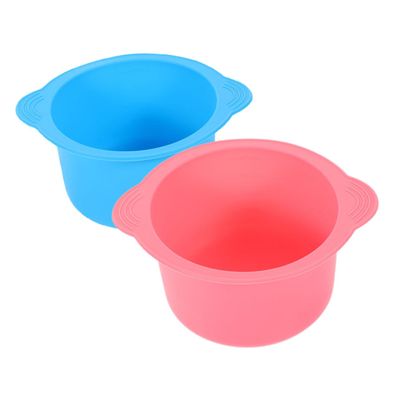 BIUDECO 2pcs Silicone Wax Warmer Bowl - Waxing Container Non-stick Reusable Liner for Hair Removal Easy Demolding and Cleaning and Colors