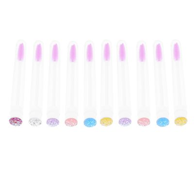 EPIGEIST 10pcs Eyelash Brush Lash Extensions Spoolies Beauty Eyelash Makeup Applicator Portable Lightweight Clean Storage Tube