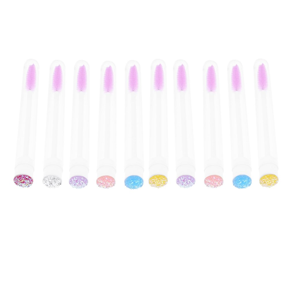 EPIGEIST 10pcs Eyelash Brush Lash Extensions Spoolies Beauty Eyelash Makeup Applicator Portable Lightweight Clean Storage Tube