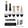 5 in 1 Multi Functional Water resistans Man's Grooming Kit All in 1 Beard Trimmer Cordless Mustache Nose Precision Trimmer USB Rechargeable with Charging Base, Electric Shaver (Gold) view 2