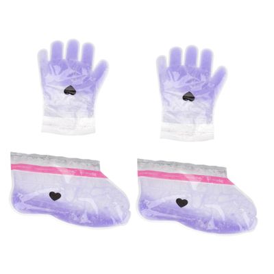 HAKIDZEL 2pairs Lavender Paraffin Wax Therapy Cover Kit for Hand and Feet Care Lightweight Wax Gloves and Foot Covers for Home Use and Beauty Salons