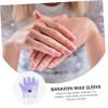 HAKIDZEL 2pairs Lavender Paraffin Wax Therapy Cover Kit for Hand and Feet Care Lightweight Wax Gloves and Foot Covers for Home Use and Beauty Salons view 2