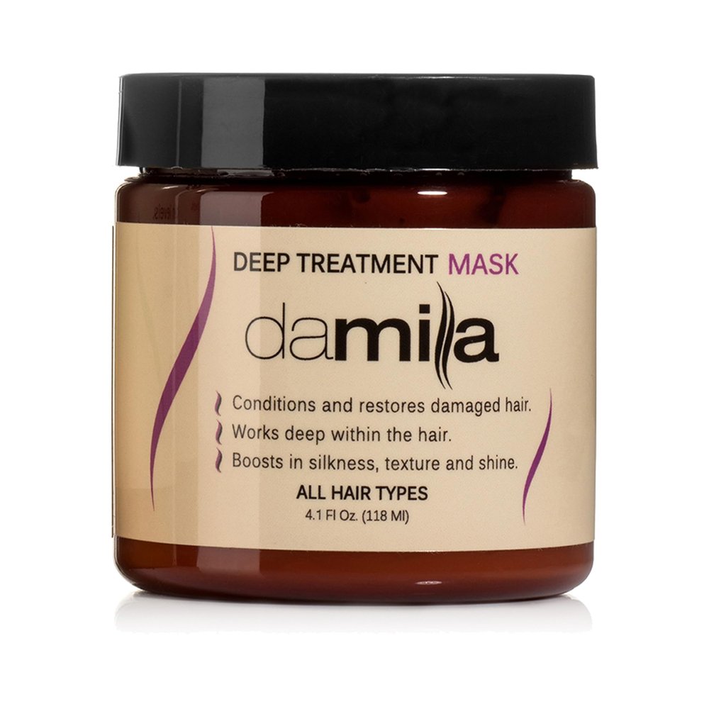 damila Keratin Hair Mask For Dry Damaged Hair - Deep Conditioning Hair Mask For Curly, Frizzy Hair - Removes Frizz, Repairs Split Ends, Restores Silkiness and Shine (4.1 Fl Oz)
