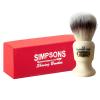 Simpsons Shaving Brush Commodore X3 Platinum Fibre - Faux Ivory Handle - Premium Wet Shave Tool for Rich Lather - Extra Soft & Dense - Luxury Shaving Brush for Smooth, Comfortable Grooming view 1