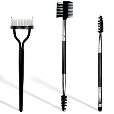 Eyebrow and Eyelash Tool Set of 3 - Lash Separator, Lash Spoolie, Brow Comb - Professional Eye Makeup Kit