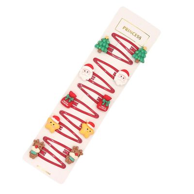 10pcs or 8ps Set Christmas Themed Hair Clips for Kids Lovely Party Hair Ornaments Hairclips Festive Hair Decorations