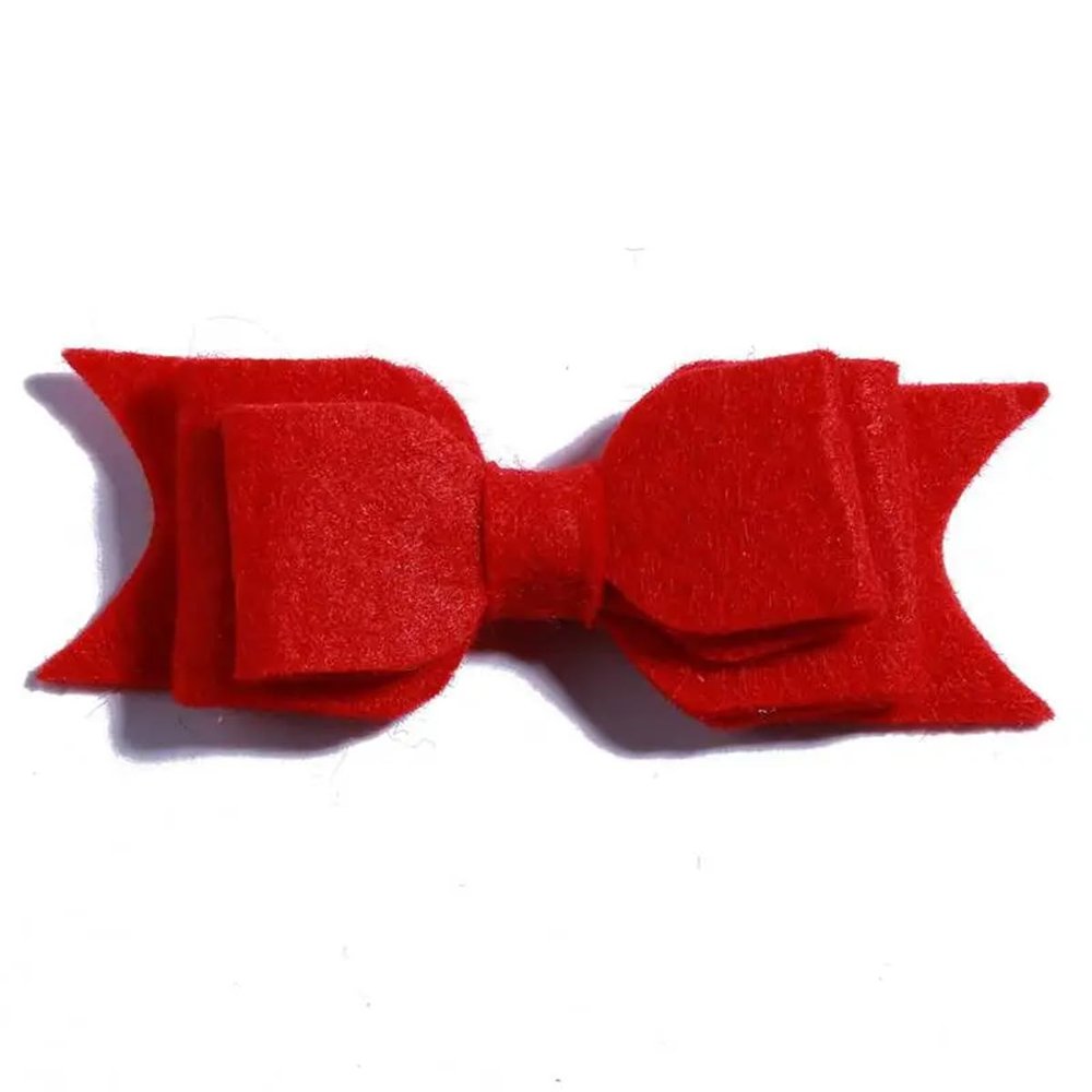 10Pcs Felt Hair Bow Accessories, 9.2 cm, Non-Woven Fabric For Headbands (10Pcs Red, With No Clip)