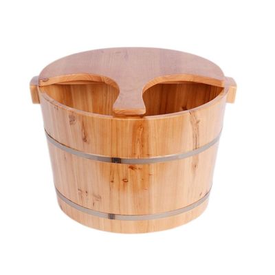 Bucket for Foot Bath,Sauna Accessories Sauna Bucket Water Bucket,Handmade Wooden Footbath Tubs,Foot Relaxing Barrel Present to Pursue Happiness
