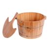 Bucket for Foot Bath,Sauna Accessories Sauna Bucket Water Bucket,Handmade Wooden Footbath Tubs,Foot Relaxing Barrel Present to Pursue Happiness view 2