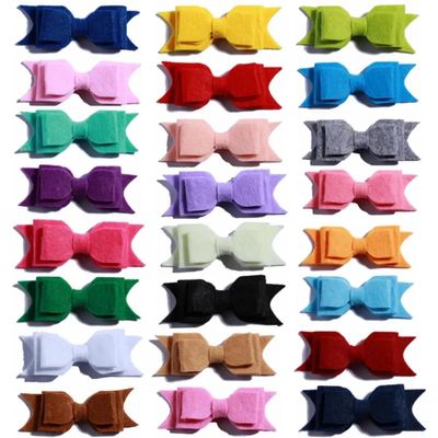 10Pcs Felt Hair Bow Accessories, 9.2 cm, Non-Woven Fabric For Headbands (10Pcs Multi, With Clip)