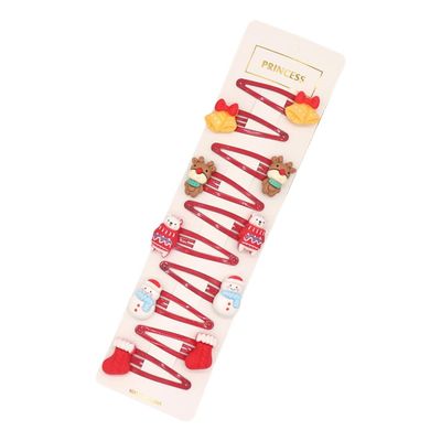 10pcs or 8ps Set Christmas Themed Hair Clips for Kids Lovely Party Hair Ornaments Hairclips Festive Hair Decorations