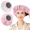 2 PCS Double Layer Hair Processing Caps, Reusable Adjustable Deep Conditioning Cap for Home Salon Use Hair Dyeing and Hot Oil Care(Pink Series) view 1