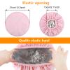 2 PCS Double Layer Hair Processing Caps, Reusable Adjustable Deep Conditioning Cap for Home Salon Use Hair Dyeing and Hot Oil Care(Pink Series) view 2