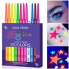 12 Colors UV Neon Eyeliner  Festival Makeup, Glow in the Dark, Waterproof & Smudge-Proof, Colorful Liquid Eyeliner for Face & Body Art, Rave Party, Cosplay, Halloween view 3
