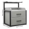 Sallurmose Wall Mounted Salon Cabinet with 2 Drawers & Hair Dryer Stand - Classic Storage Station for Beauty Salon Equipment,Wall Organization in Salon,Bedroom (BlackGrey) view 3