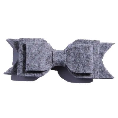 10Pcs Felt Hair Bow Accessories, 9.2 cm, Non-Woven Fabric For Headbands (10Pcs Grey, With No Clip)