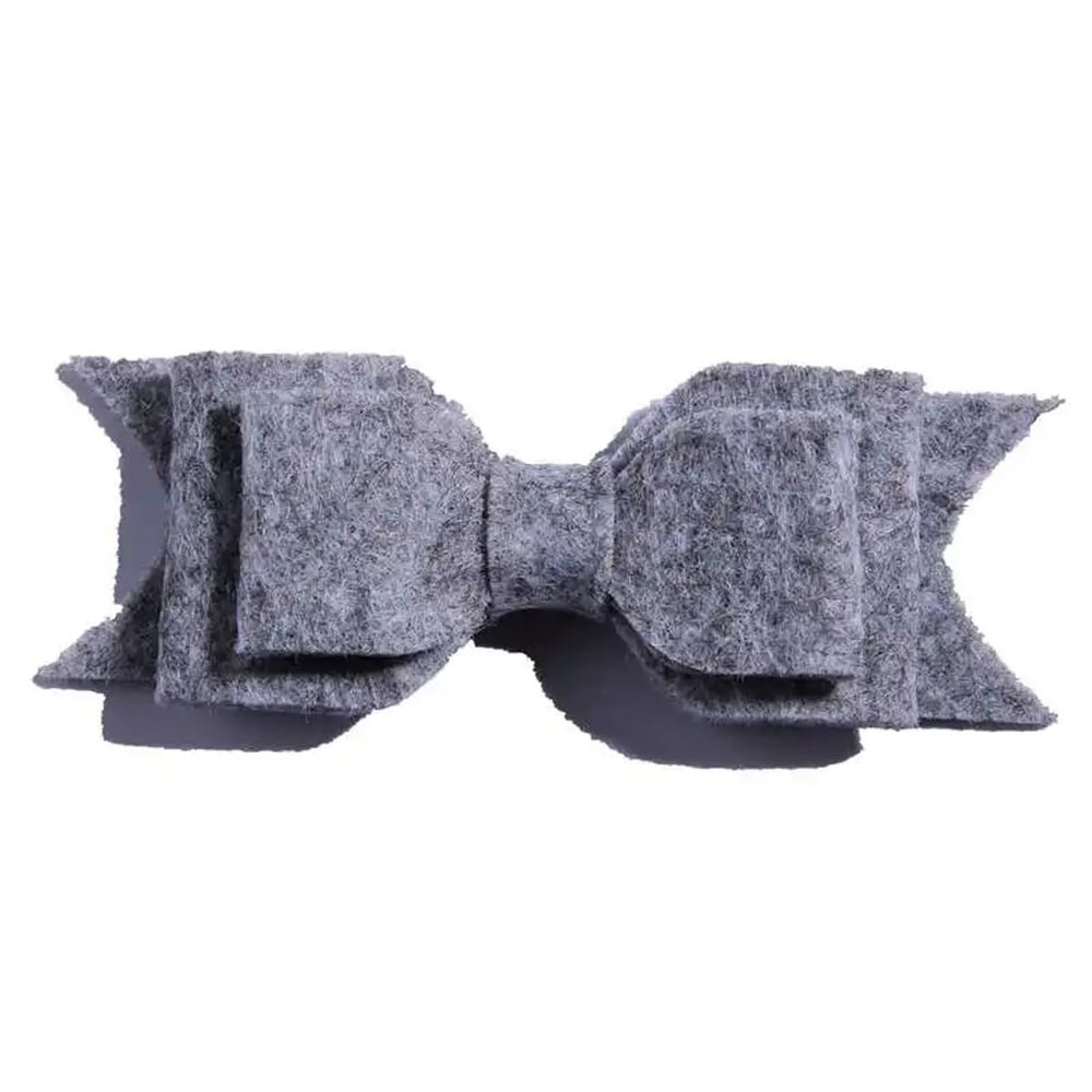 10Pcs Felt Hair Bow Accessories, 9.2 cm, Non-Woven Fabric For Headbands (10Pcs Grey, With No Clip)