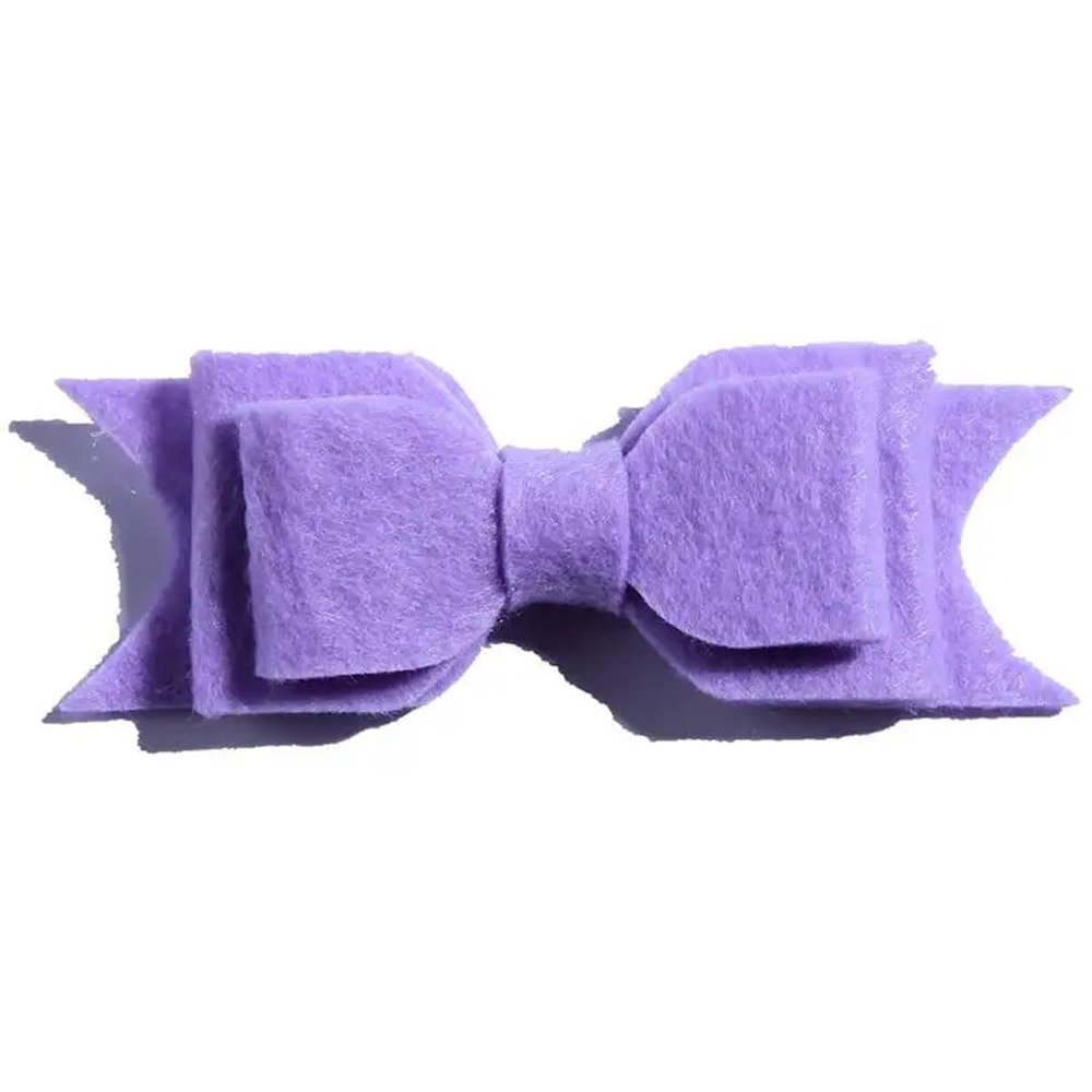 10Pcs Felt Hair Bow Accessories, 9.2 cm, Non-Woven Fabric For Headbands (10Pcs Lavender, With Clip)