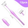 12 PCS Small Eyebrow Razors, Mini Face Shavers Facial Hair Removal Eye Brow Razors Microblades Eyebrow Shaper Beauty Tools Accessories for Women Men Use (Purple) view 2