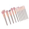 13pcs Makeup Brushes Set, Pink Synthetic Fiber Wooden Handle Portable with Bag Face Makeup Brushes, Blush Makeup Brushes Set view 4