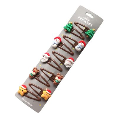 10pcs or 8ps Set Christmas Themed Hair Clips for Kids Lovely Party Hair Ornaments Hairclips Festive Hair Decorations