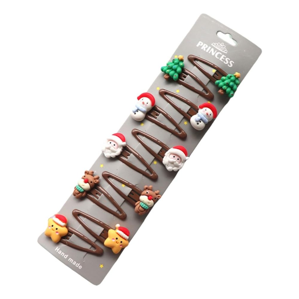 10pcs or 8ps Set Christmas Themed Hair Clips for Kids Lovely Party Hair Ornaments Hairclips Festive Hair Decorations