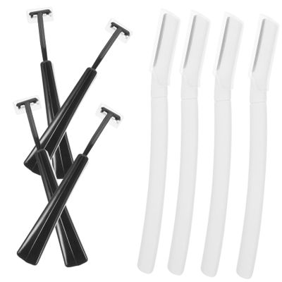 Healeved Portable Eyebrow Razor Set 8-Piece Multi-Function Eyebrow Shaver for Women and Men T-Handle Trimmer Protective Cover for Safe Facial Hair Removal
