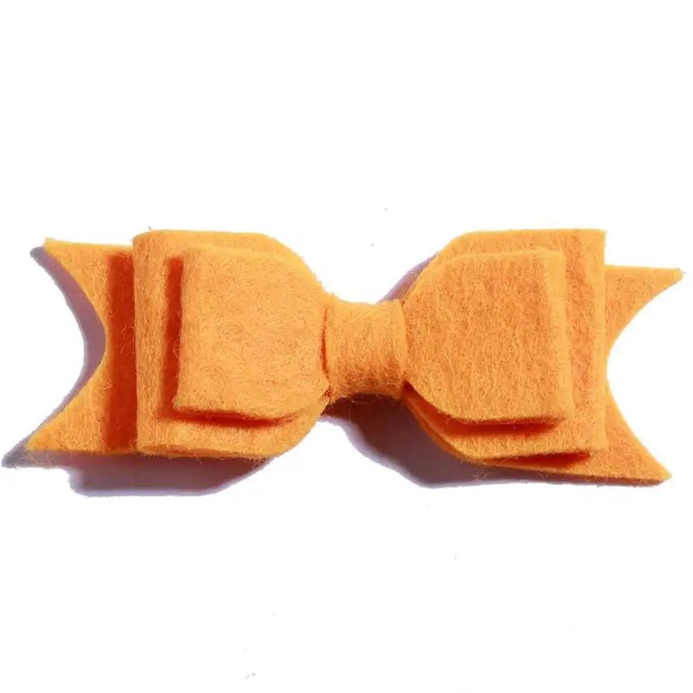 10Pcs Felt Hair Bow Accessories, 9.2 cm, Non-Woven Fabric For Headbands (10Pcs Orange, With No Clip)