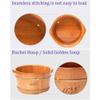 Natural Wooden Footbath Bucket,Oak Foot Bath Foot Bath Bucket,Bathroom Tub Foot Wash Bucket,Household Natural Thicken Foot Basin,Portable Foot Bath Bowl & Pedicure Tub Lofty Ambition Hopeful to p view 4