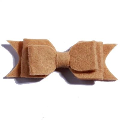 10Pcs Felt Hair Bow Accessories, 9.2 cm, Non-Woven Fabric For Headbands (10Pcs Khaki, With No Clip)
