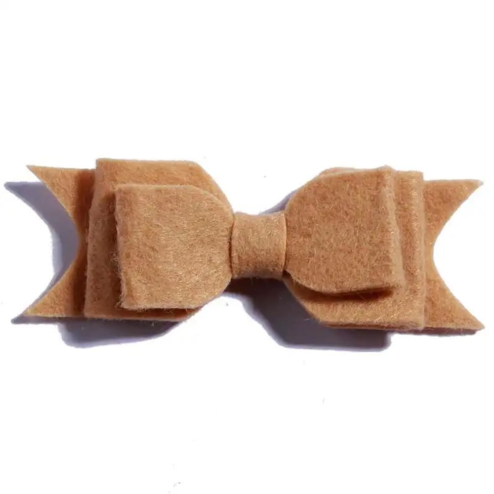 10Pcs Felt Hair Bow Accessories, 9.2 cm, Non-Woven Fabric For Headbands (10Pcs Khaki, With No Clip)