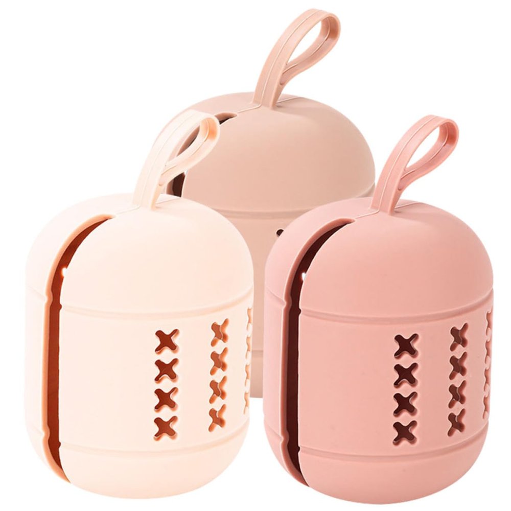 SKISUNO 3pcs Portable Silicone Makeup Sponge Holders Dustproof Breathable Storage Bag for Beauty Sponges for Travel and Cosmetic Organization