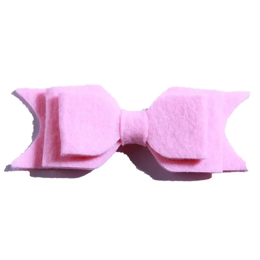 10Pcs Felt Hair Bow Accessories, 9.2 cm, Non-Woven Fabric For Headbands (10Pcs Lt Pink, With Clip)