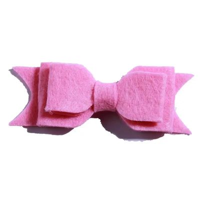 10Pcs Felt Hair Bow Accessories, 9.2 cm, Non-Woven Fabric For Headbands (10Pcs Pink, With Clip)