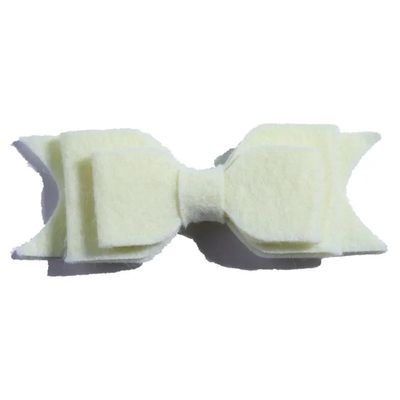 10Pcs Felt Hair Bow Accessories, 9.2 cm, Non-Woven Fabric For Headbands (10Pcs Ivory, With Clip)