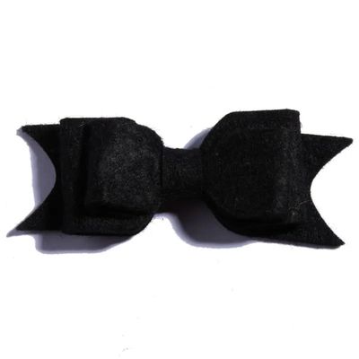 10Pcs Felt Hair Bow Accessories, 9.2 cm, Non-Woven Fabric For Headbands (10Pcs Black, With Clip)