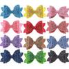 10Pcs 8CM Glitter Leather Hair Bow With Fully Covered For Hair Clips Bowknot Boutique Hair Bows For Headbands (10Pcs Multi, With Clip) view 1