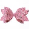10Pcs 8CM Glitter Leather Hair Bow With Fully Covered For Hair Clips Bowknot Boutique Hair Bows For Headbands (10Pcs Pink, With No Clip) view 1
