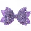 10Pcs 8CM Glitter Leather Hair Bow With Fully Covered For Hair Clips Bowknot Boutique Hair Bows For Headbands (10Pcs Lavender, With Clip) view 1