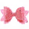 10Pcs 8CM Glitter Leather Hair Bow With Fully Covered For Hair Clips Bowknot Boutique Hair Bows For Headbands (10Pcs Sky Blue, With No Clip) view 3