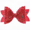 10Pcs 8CM Glitter Leather Hair Bow With Fully Covered For Hair Clips Bowknot Boutique Hair Bows For Headbands (10Pcs Red, With Clip) view 1