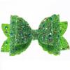 10Pcs 8CM Glitter Leather Hair Bow With Fully Covered For Hair Clips Bowknot Boutique Hair Bows For Headbands (10Pcs Red, With Clip) view 2
