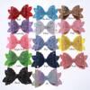 10Pcs 8CM Glitter Leather Hair Bow With Fully Covered For Hair Clips Bowknot Boutique Hair Bows For Headbands (10Pcs Red, With Clip) view 3