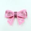 20Pcs 5cm DIY Shiny Sequin Bows Knot Fashion Applique Bows For Hair Accessories (20Pcs Purple, With No Clip) view 2