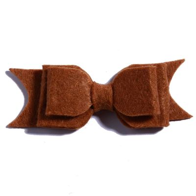 10Pcs Felt Hair Bow Accessories, 9.2 cm, Non-Woven Fabric For Headbands (10Pcs Brown, With No Clip)
